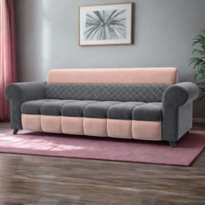 Elegant two-tone velvet sofa design