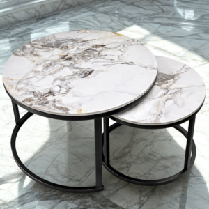 Elegant marble nesting tables