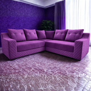 Luxurious purple velvet Corner sofa
