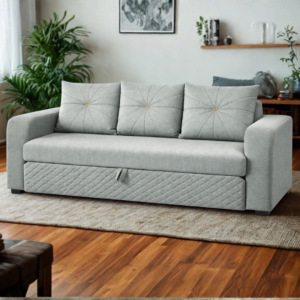 Sleek light sage green sofa design