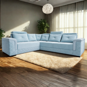 Elegant light blue Corner sofa