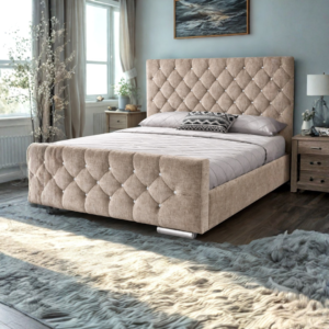 Elegant tufted queen-sized bed