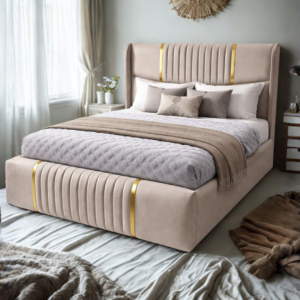 Elegant Double bed with gold accents
