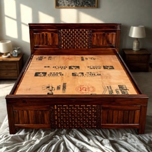 Wooden bed frame with Storage