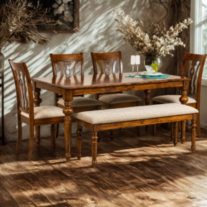 Classic wooden dining set arrangement